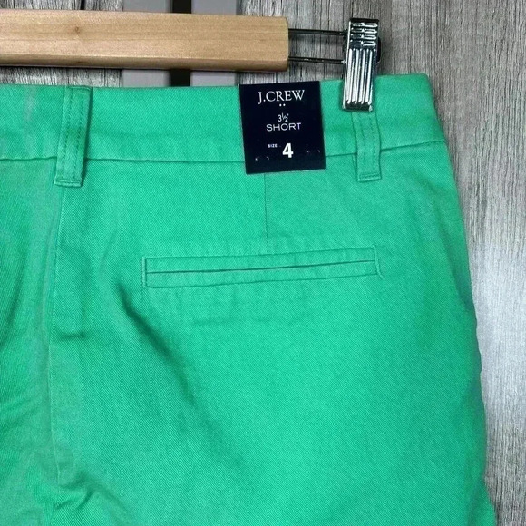 J Crew Shorts Sz 4 Chino Green Color 3-1/2 Inseam Factory NEW - Picture 5 of 7